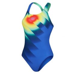 Strój Kąpielowy Speedo Digital Powerback – Niebieski/Zielony – Rozmiar 42. Zielone stroje kąpielowe damskie Speedo, bez wzorów, z materiału. Za 300.18 zł.