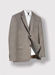 Brązowa marynarka męska premium P22SP-3X-019-A-S - Pako Lorente. Brązowe marynarki męskie Pako Lorente, m, bez wzorów, z wełny, casualowe, bez kołnierzyka, bez ramiączek. Za 379.99 zł.