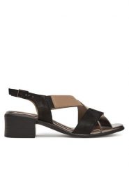 Lasocki Sandały WI23-POSITANA-01 Czarny. Czarne sandały damskie Lasocki, bez wzorów, ze skóry, bez obcasa, na słupku, bez zapięcia. Za 179.99 zł.