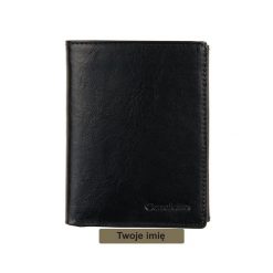 Portfel Męski Canaletto grawerowany Skóra Licowa 14 Kart PM1555cs164RFIDPS. Czarne portfele męskie bez wzorów, ze skóry. Za 200.00 zł.