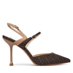 Szpilki Liu Jo. Brązowe szpilki damskie Liu Jo, bez wzorów, bez obcasa, na szpilce, bez zapięcia. Za 729.99 zł.