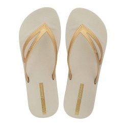 Klapki damskie japonki Ipanema Bossa Soft. Brązowe klapki damskie Ipanema, bez wzorów, z gumy, bez obcasa, bez zapięcia. Za 89.00 zł.