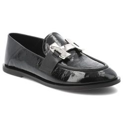 Czarne Półbuty Carinii Eleganckie Obuwie Damskie. Czarne półbuty damskie Carinii, bez wzorów, ze skóry, biznesowe, bez obcasa, bez zapięcia. Za 509.00 zł.