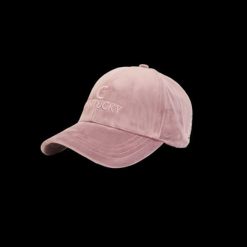 Aksamitna czapka Kentucky. Czerwone czapki męskie KENTUCKY HORSEWEAR, bez wzorów. Za 195.00 zł.