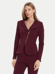 Rinascimento Marynarka CFC0125220003 Bordowy Slim Fit. Czerwone marynarki i żakiety damskie Rinascimento, bez wzorów, z syntetyku, bez kołnierzyka, bez ramiączek. Za 449.99 zł.