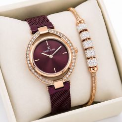 Zegarek Daniel Klein Zestaw damski zegarek Daniel Klein AURORA bordo + bransoletka. Czerwone zegarki damskie Daniel Klein. Za 299.00 zł.