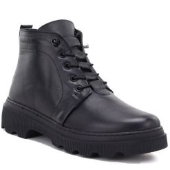 Skórzane botki damskie czarne T.Sokolski 2896. Czarne botki damskie T.Sokolski, bez wzorów, ze skóry, bez obcasa, bez zapięcia. Za 289.99 zł.