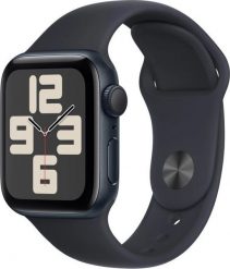 Smartwatch Apple Watch SE 2023 GPS 40mm Midnight Alu Sport M/L Czarny (MR9Y3QI/A). Czarne zegarki smartwatch Apple, bez wzorów. Za 1,232.83 zł.