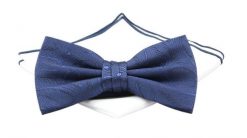 Mucha Niebieska z Białą Poszetką, w Paisley, Elegancka, Męska -CHATTIER. Niebieskie krawaty i muchy Chattier, bez wzorów, z poliesteru, eleganckie. Za 59.00 zł.