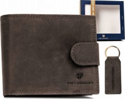 Peterson Zestaw prezentowy: portfel męski i brelok do kluczy - NoSize. Portfele męskie Peterson, bez wzorów. Za 146.84 zł.