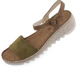 Sandały damskie Walk Fango Militare zielone. Brązowe sandały damskie 1080, bez wzorów, z jeansu, bez obcasa, na koturnie, bez zapięcia. Za 244.99 zł.