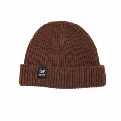 Czapka Docker – rozmiar uniwersalny – poliester z recyklingu (brązowa). Brązowe czapki damskie SURF MONKEY, na zimę, bez wzorów, z materiału. Za 119.95 zł.