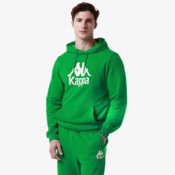 Bluza z kapturem Kappa Malmo 2. Zielone bluzy męskie Kappa, bez wzorów, z kapturem, na fitness i siłownię. W wyprzedaży za 235.80 zł.