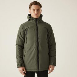 Kurtka wodoodporna Regatta Larrick II. Brązowe kurtki męskie Regatta, l, bez wzorów, eleganckie, bez kaptura. Za 219.99 zł.