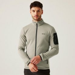 Kurtka z kapturem softshell z zamkiem Regatta Aldean. Brązowe kurtki męskie Regatta, m, bez wzorów, z materiału, z kapturem, trekkingowe. Za 243.50 zł.