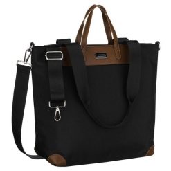 Duża, czarna shopperka damska na uchwytach i doczepianym pasku Peterson PTN CTY-16. Czarne shopperki damskie Peterson, bez wzorów, ze skóry ekologicznej, duże, bez dodatków. Za 79.99 zł.