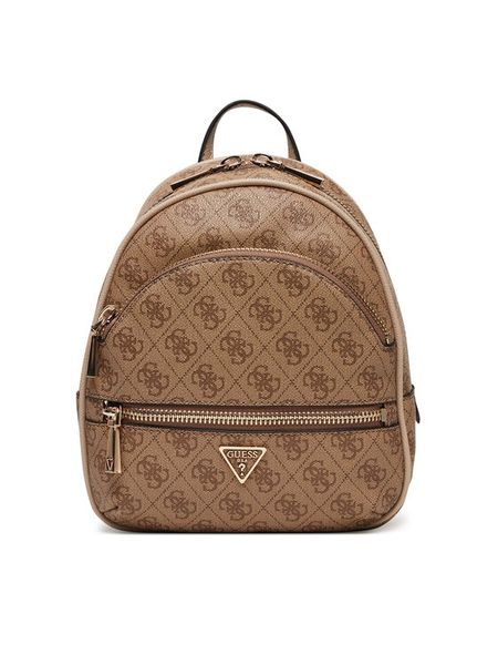 Guess Plecak Manhattan II HWSG71 18320 Brązowy. Brązowe plecaki damskie Guess, z aplikacjami, ze skóry. Za 359.99 zł.