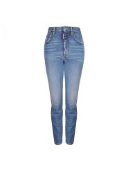 Dsquared2 Jeansy "Tight Cropped" | S72LB0216 | Kobieta | Niebieski. Niebieskie jeansy damskie Dsquared2, bez wzorów, z bawełny, z podwyższonym stanem. W wyprzedaży za 999.00 zł.