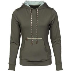 Damska bluza jeździecka Harry's Horse Just Ride. Zielone bluzy damskie HARRYS HORSE, s, bez wzorów, z elastanu, sportowe, bez ramiączek, z kapturem. Za 271.00 zł.