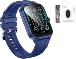 HOCO smartwatch z funkcją rozmowy Y27 niebieski. Niebieskie zegarki smartwatch Hoco, bez wzorów. Za 56.84 zł.
