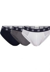 SLIPY MĘSKIE CR7 KOMPLET BIELIZNA CRISTIANO RONALDO ZESTAW 3-PAK XL. Czarna slipki męskie CR7 Cristiano Ronaldo, m, bez wzorów, z bawełny. Za 114.18 zł.