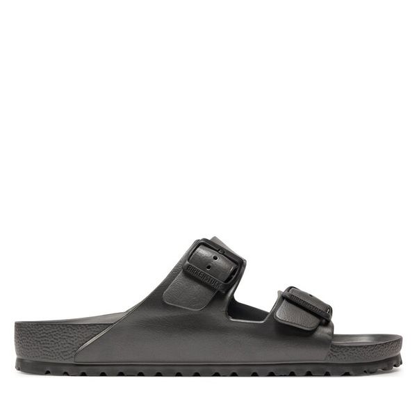 Klapki Birkenstock. Szare klapki męskie Birkenstock, bez wzorów, bez zapięcia. Za 249.99 zł.