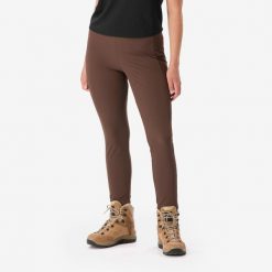 Legginsy trekkingowe damskie Simond MT500. Brązowe legginsy damskie SIMOND, bez wzorów, z materiału. Za 159.99 zł.