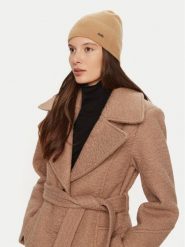 Boss Czapka Lari 50524276 Beżowy. Brązowe czapki damskie Boss, na zimę, bez wzorów, z materiału. Za 269.99 zł.