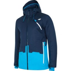 Kurtka narciarska męska KUMN255 - ciemny granat. Brązowe kurtki sportowe męskie 4F, m, bez wzorów, z meshu, z kapturem, narciarskie. W wyprzedaży za 299.99 zł.