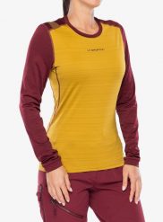 Bluza termoaktywna damska La Sportiva Tour Long Sleeve. Żółte bluzy damskie La Sportiva, l, bez wzorów, z materiału, wizytowe, bez ramiączek, bez kaptura. Za 258.49 zł.
