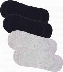Ombre Skarpety męskie stopki 4-pak - szaro-czarne OM-SOSS-0104 one size. Czarne skarpety męskie Ombre, bez wzorów. Za 19.99 zł.