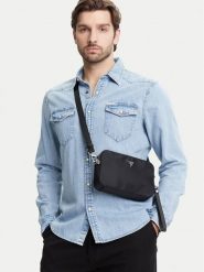 Guess Saszetka PMMINY P5245 Czarny. Czarne torby na ramię męskie Guess, z materiału. Za 179.99 zł.