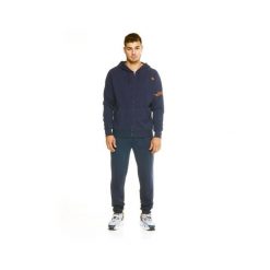 Męski dres Leone z kapturem i pełnym zamkiem błyskawicznym. Niebieskie komplety dresowe męskie LEONE 1947 APPAREL, l, bez wzorów, z dresówki. W wyprzedaży za 266.60 zł.