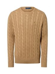 Polo Ralph Lauren sweter z dzianiny Mężczyźni dzianina grubo tkana brązowy, XL. Brązowe swetry męskie Polo Ralph Lauren, m, bez wzorów, z bawełny, klasyczne, bez kołnierzyka, bez ramiączek. Za 649.95 zł.