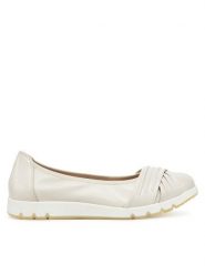 Caprice Baleriny 9-22118-44 Écru. Białe balerinki damskie Caprice, bez wzorów, ze skóry, bez obcasa, bez zapięcia. Za 264.99 zł.