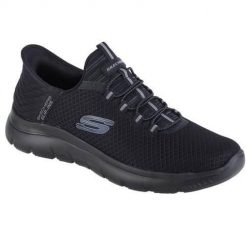Buty sportowe Sneakersy męskie, Skechers Summits - High Range Slip-Ins. Czarne buty sportowe męskie Skechers, bez wzorów, z gumy, bez zapięcia, trekkingowe. Za 358.00 zł.
