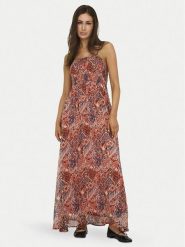 ONLY Sukienka letnia Elena 15352634 Pomarańczowy Regular Fit. Brązowe sukienki damskie ONLY, na lato, m, bez wzorów, z syntetyku, bez kołnierzyka, bez ramiączek. Za 189.99 zł.