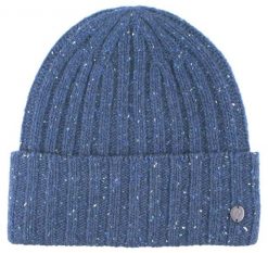 Ciepła, Wełnina Czapka (Beanie) - V. Fraas - Niebieski Melanż. Niebieskie czapki męskie V. Fraas, na jesień, bez wzorów, z poliamidu. Za 45.00 zł.