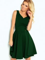 Sukienka Model 114-10 Green - Numoco. Zielone sukienki damskie Numoco, l, bez wzorów, z elastanu, wizytowe, bez kołnierzyka, plus size, bez ramiączek, rozkloszowane. Za 245.08 zł.