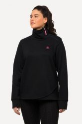Damskie Bluza dresowa stójka zamek błyskawiczny mandala długi rękaw. Czarne bluzy damskie Ulla Popken, plus size, bez wzorów, z bawełny, bez ramiączek, bez kaptura. Za 279.99 zł.