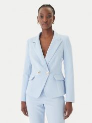 Rinascimento Marynarka CFC0128643003 Błękitny Regular Fit. Niebieskie marynarki i żakiety damskie Rinascimento, bez wzorów, z syntetyku, bez kołnierzyka, bez ramiączek. Za 749.99 zł.