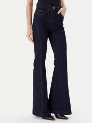 Rinascimento Jeansy CFC0126161003 Granatowy Flare Fit. Niebieskie jeansy damskie Rinascimento, bez wzorów, z bawełny. Za 439.99 zł.