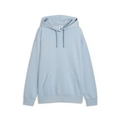 Dresowa bluza z kapturem damska Puma Essentials. Niebieskie bluzy damskie Puma, l, bez wzorów, z dresówki, biznesowe, bez ramiączek, z kapturem. Za 253.50 zł.