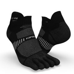 Skarpetki do biegania Kiprun Run 900 pięciopalczaste niskie cienkie. Czarne skarpetki damskie KIPRUN, bez wzorów, z elastanu. Za 34.99 zł.