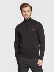 Hugo Sweter San Quintus-C 50474164 Czarny Regular Fit. Czarne swetry męskie Hugo, m, bez wzorów, z bawełny, bez kołnierzyka, bez ramiączek. Za 399.99 zł.