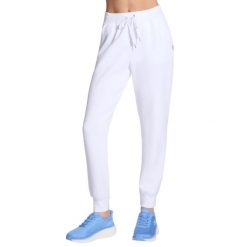 Spodnie sportowe damskie Skechluxe Elevate Jogger Pant. Białe spodnie dresowe damskie Skechers, bez wzorów, z poliesteru, sportowe, długie. Za 229.99 zł.