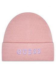 Guess Czapka AW9251 WOL01 Różowy. Czerwone czapki damskie Guess, na zimę, z aplikacjami, z materiału. Za 149.99 zł.