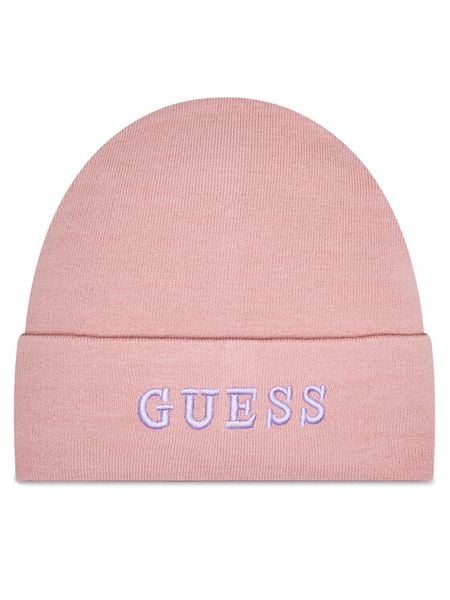 Guess Czapka AW9251 WOL01 Różowy. Czerwone czapki damskie Guess, na zimę, z aplikacjami, z materiału. Za 129.99 zł.