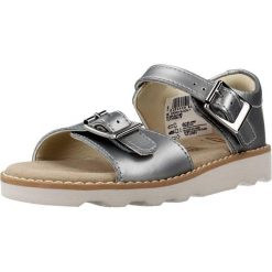 Sandały CLARKS CROWN BLOOM T Srebrny. Szare sandały męskie Clarks, na lato, bez wzorów, ze skóry, bez zapięcia. Za 128.99 zł.