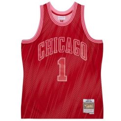 Koszulka Chicago Bulls NBA Monochrome Swingman Jersey 2008 Derrick Rose. Czerwone bluzki damskie Mitchell & Ness, bez wzorów, z jersey, sportowe, bez kołnierzyka, bez ramiączek. Za 636.50 zł.